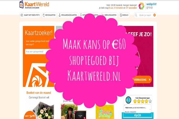 WINNEN: €60,- SHOPTEGOED BIJ KAARTWERELD.NL