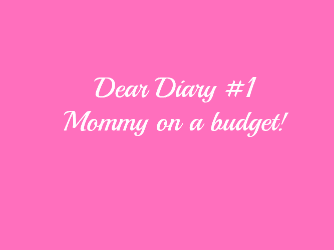 DEAR DIARY #1: MOMMY ON A BUDGET