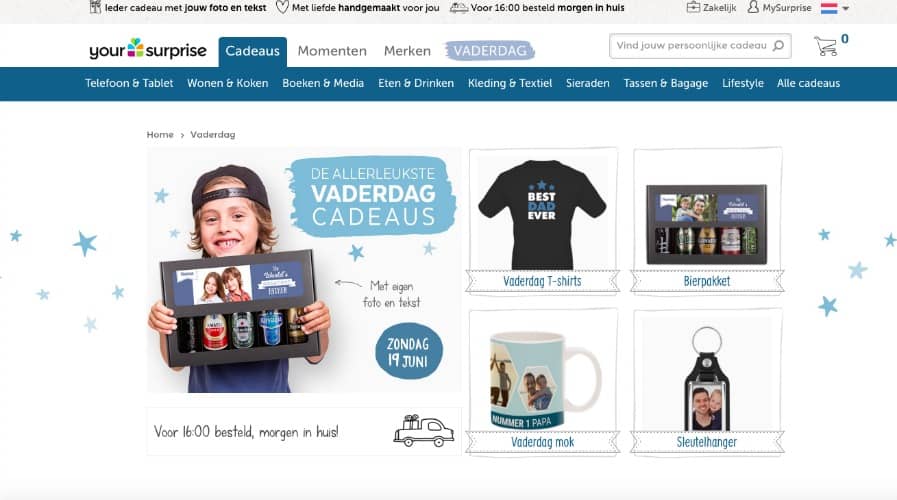 VADERDAG WINACTIE | MAAK KANS OP €30,- SHOPTEGOED VAN YOURSURPRISE