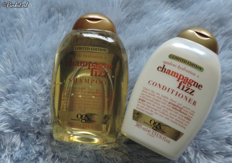 OGX CHAMPAGNE FIZZ SHAMPOO & CONDITIONER + OGX & SLEEK MAKEUP WINACTIE