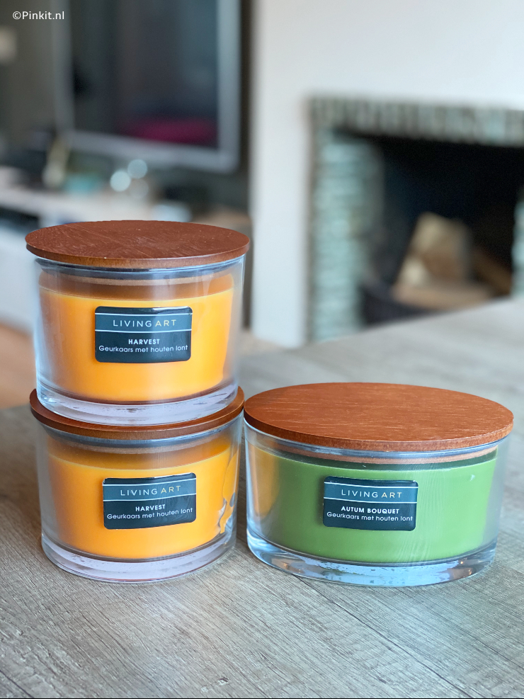 Aldi Living Art geurkaars met houten lont