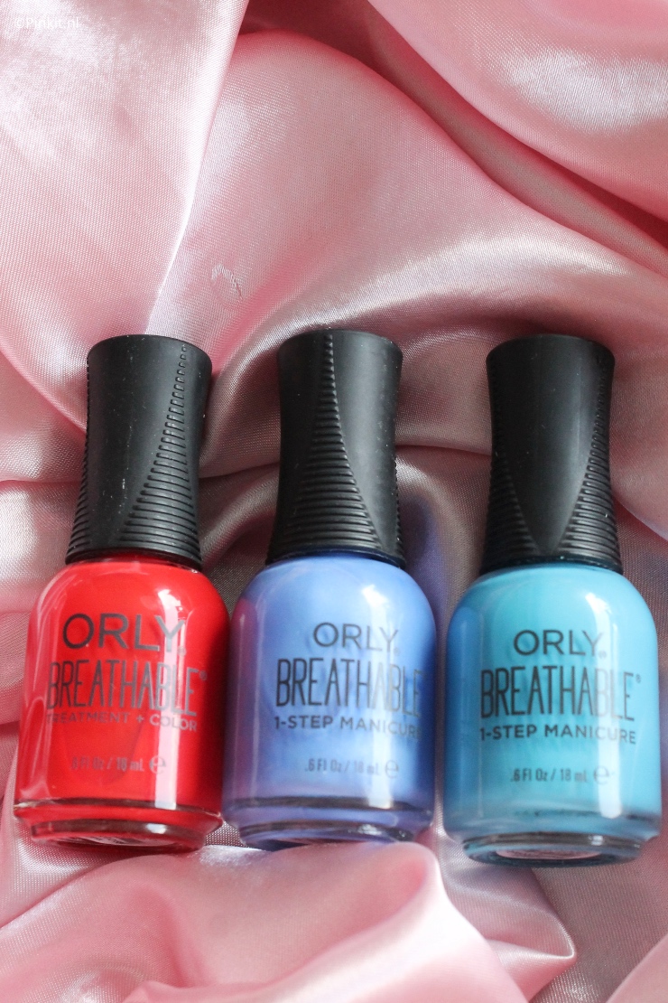 Eind vorig jaar heb ik voor het eerst geschreven over diverse kleuren uit de Orly Breathable 1-Step Manicure lijn en in dit artikel deel ik weer 3 swatches. Ik heb namelijk de volgende kleuren ontvangen: Cherry Bomb, You Had Me At Hydrangea & Downpour Whatever.