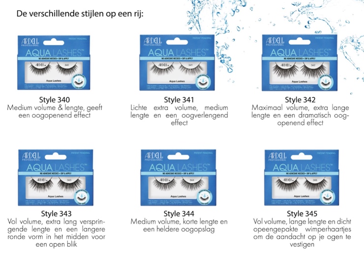Duik in de nieuwste collectie van Ardell met de Aqua Lashes, de eerste door water geactiveerde kunstwimper collectie. Deze innovatieve collectie is ontworpen om je binnen enkele seconden prachtige wimpers te geven zonder het gebruik van wimperlijm, alleen water!